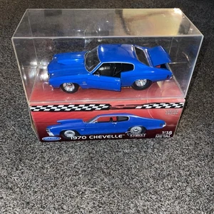Welly  1970 Chevelle Pro Street Limited Edition Blue 1:18 Diecast Car W/ Display - Picture 1 of 10