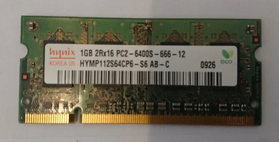 Mémoire DDR2 SO-DIMM Hynix 1GB PC2-6400S 800Mhz - Photo 1/2