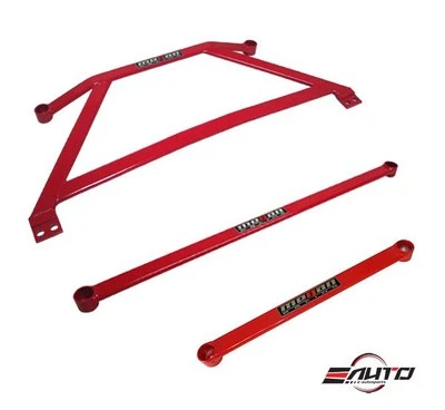 MEGAN 3pc Front + Rear Lower Bar + H Brace for CIVIC 06-11 FG1 FG2 FA1 FA5 Red - Image 1 of 3