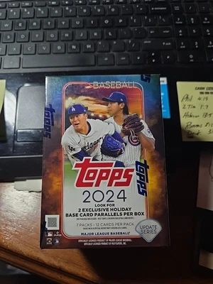 2024 TOPPS UPDATE SERIES BASEBALL BLASTER  BOX. HOLIDAY PARALLELS 2 PER BOX - Image 1 of 3