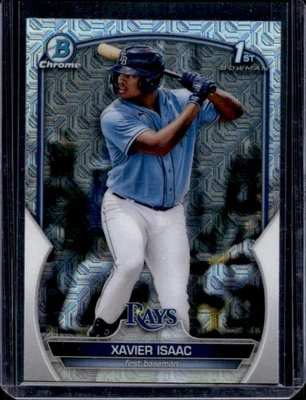 2023 Bowman Mega Box Xavier Isaac 1st Mojo Refractor #BCP-145 Rays - Image 1 of 2