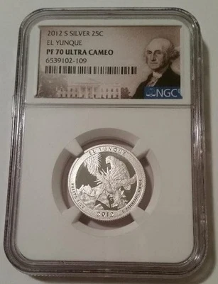 2012 S Silver El Yunque NP Quarter Proof PF70 UC NGC - Image 1 of 2