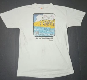 Vintage 1987 Off The Leash Graphic T Shirt "Shark Ventriloquist''  Size Medium - Picture 1 of 12
