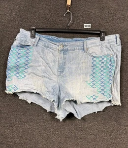 Disney Her Universe Cut Off Shorts Womens Size 24 The Little Mermaid Blue Denim - Picture 1 of 8