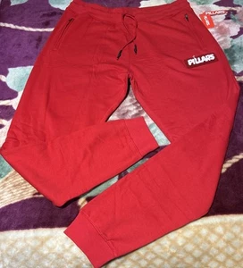 New Pillars Men’s Track Pants Red Joggers, Pull- On Size 4XL Culture Hot Style🔥 - Picture 1 of 9