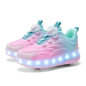 Kinder LED Licht Rollschuhe USB Aufladung Jungen Mädchen leuchtend - Bild 1 von 9