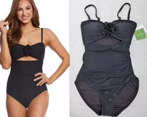 KATE SPADE New York Women's M 3D Rose Peep Hole One Piece Swimsuit Black - Picture 1 of 32