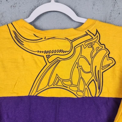 Рубашка мужская Minnesota Vikings размер XL фиолетовая золотистая NFL футбол Reebok цветной блок логотип - Изображение 1 из 4