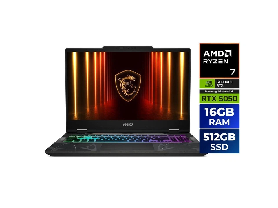 MSI Cyborg A15 - 15.6" GeForce RTX 5050 Laptop GPU - AMD Ryzen 7 260(3.80-5.10