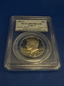 1981-S 50C Kennedy mezzo dollaro PCGS PR69DCAM tipo 1 - Foto 1 di 4
