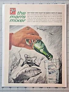7up The Man's Mixer 1964 Druck Anzeige Poster Kunst Magazin Seite Ephemera - Bild 1 von 2