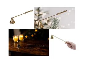 10" Exquisito Latón Metal Hecho a Mano Vela Apagador Decoración del Hogar India Regalos Navidad - Imagen 1 de 7