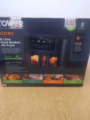 Tower Air Fryer Dual Basket Vortx Vizion T17151 - 8L  - - Image 1 of 4