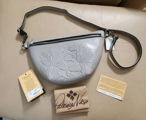 Patricia Nash Tinchi Tooled Leather Convertible Crossbody Sling Belt Bag-Gray - Picture 1 of 16