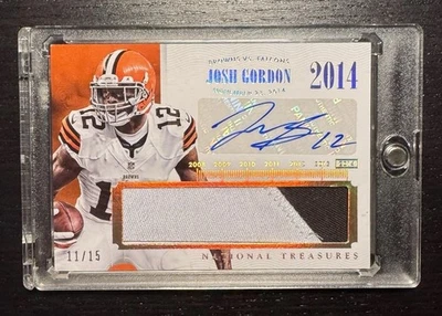 Josh Gordon National Treasures Timeline Materials Signatures 2014 # /15 Auto - Image 1 of 2