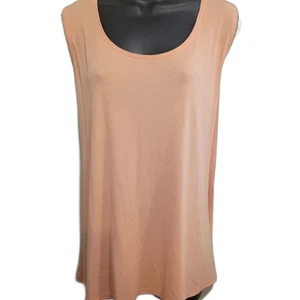 Eileen Fisher Shirt 3X Peach Sleeveless Women's Top 100% Silk Lightweight Layer - Picture 1 of 10