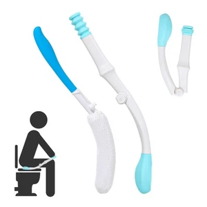 Toilet Aids Kit - Foldable Butt Wiper and Bath Brush Long Handle - Bottom Bud... - Picture 1 of 6