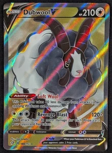 Dubwool V Rebel Clash Full Art Ultra Rare Pokemon Card 188/192 (NM) - Picture 1 of 2