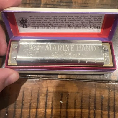 Vintage Marine Band M.Hohner 1896 20 Key C Harmonica Hand Made In Germany A 440 - Image 1 of 4