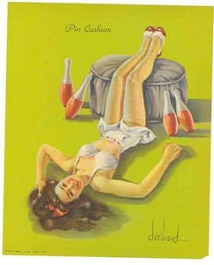 2 Spille Deckard anni 40 cuscino bowling pinup stampe - Foto 1 di 1