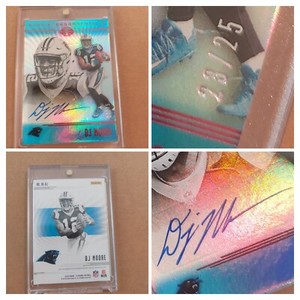 2018 Illusions Football DJ Moore Rookie Endorsements Auto Red /25 Panthers Bears