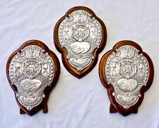 3 Silver Shooting Trophy Shields. Cape Colony Rifle Assn South Africa 1906-1913.
