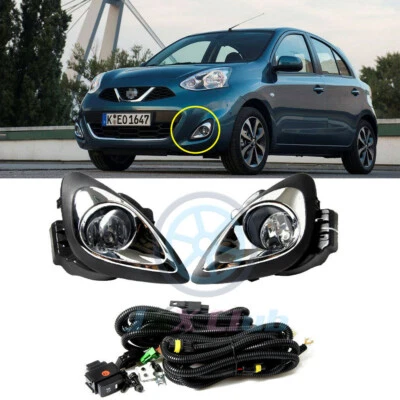 Kit de arnés de luces antiniebla de conducción biseles de parachoques para Nissan March/Micra 2013-2018 s Foto 1 de 4
