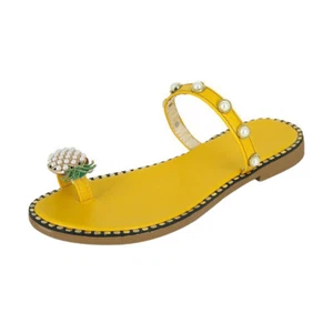 Pineapple Sandals Vaguelly Balance Pearl Slippers Easy to Wear Bride - Foto 1 di 6