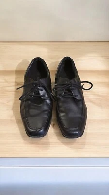 Туфли для мальчиков черные кожаные на шнуровке размер 2,5 детские - Изображение 1 из 4