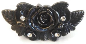 WASHED UP HOLLYWOOD 1.5” GLOSSY STEEL ROSE W/CLEAR CRYSTALS #039ST BUCKLE ONLY - Picture 1 of 4