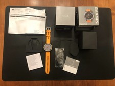 Garmin Fenix 5 Plus 47mm Sapphire Multisport GPS Watch Titanium Spark Orange