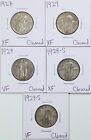 1927-1929-P&S 5-Coin Lot Standing Liberty Quarters Vf To Xf Detail-Cleaned #1862