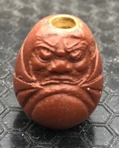 Antique Japanese Daruma monk ojime bead hand carved enro netsuke Edo Meiji ob4 - Picture 1 of 6