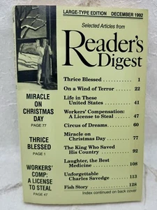 Reader's Digest Magazine Large Type Edition Volume 33 Number 198 December 1992 - Picture 1 of 7
