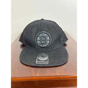 NWT Boston Bruins black on black SnapBack 47 brand - Picture 1 of 9