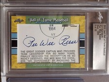 Pee Wee Reese 2020 Leaf Hall of Fame Baseball CUT SIGNATURE card #d 9/20 Dodgers