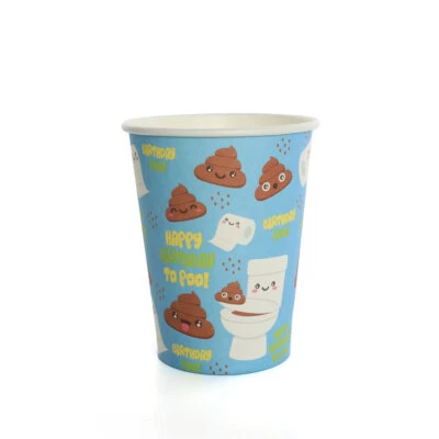 16 Emoji Poo Paper Party Cups - Party Tableware Funny Childrens Birthday BBQ - Image 1 of 4