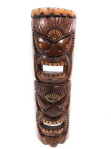 Beautiful Happiness & Lucky Tiki Mask 24" Hand Carved | #dpt541360 - Picture 1 of 1
