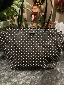 Kate Spade Taden Black  Polka Dot  Multi-Compartment Travel Diaper Bag - Picture 1 of 10