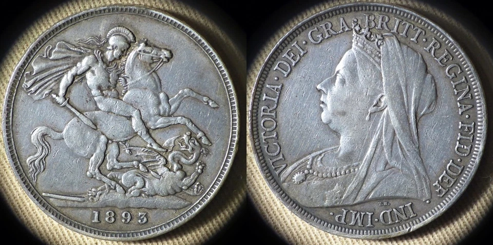 Gran Bretaña: 1893LVII 1 corona XF muy bonito #783 IR7238 Foto 1 de 1