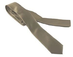 Skinny Necktie Thin Necktie Narrow Tie with Hankerchief Khaki - Foto 1 di 1