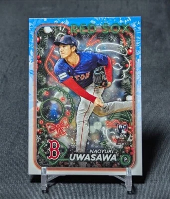 Naoyuki Uwasawa Rookie RC 2024 Topps Holiday Baseball Card #H37 Boston Red Sox - Image 1 of 2