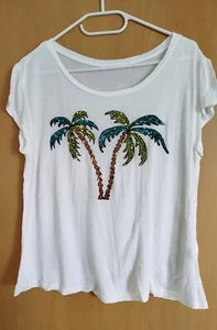 H&M ☀️ Damen Stretchshirt ☀️ Shirt ☀️ Pailletten ☀️ Gr. XL - Bild 1 von 2
