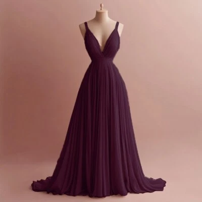 Vestido de novia de gasa vestido de playa de verano con hombros descubiertos una línea elegante vestido de novia Foto 1 de 4