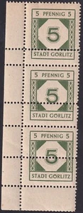 Lokal Görlitz 5 Pf Doppelzähnung Mi.Nr 1 Vz (3) postfrisch geprüft BPP (626) - Imagen 1 de 2