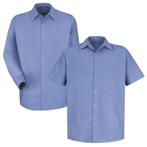 Red Kap Work Shirts Solid Color Snaps Specialized Pocketless Industrial Uniform - Picture 1 of 25