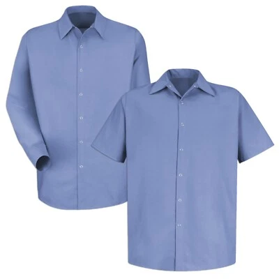 Camisas de trabajo Red Kap color liso broches de presión uniforme industrial especializado sin bolsillos Foto 1 de 4