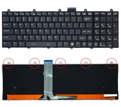 New For MSI GE60 GE70 GT60 GT70 GP60 GP70 MS-1762 US Full RGB Backlit Keyboard - Image 1 of 3