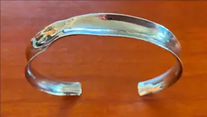 Sterling Silber 925 Abstrakt Modern Handwerk Manschette Armband, Größe 6,5" - Bild 1 von 6