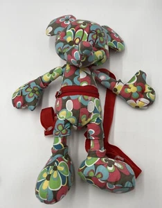 Disneyland Exclusive Mickey Mouse Back Pack Flower Red Pink With Straps - Picture 1 of 5